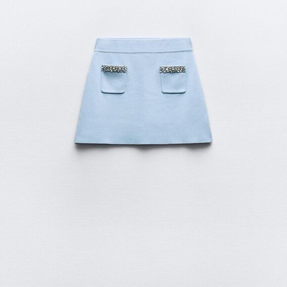 Zara jewel plain knit mini skirt - Picture 7 of 9